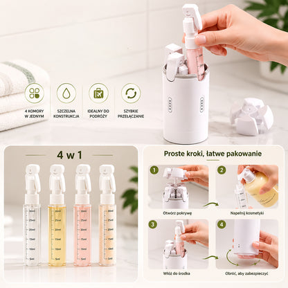 FlyPack Travel Capsule - Przenośny dozownik podróżny 4w1